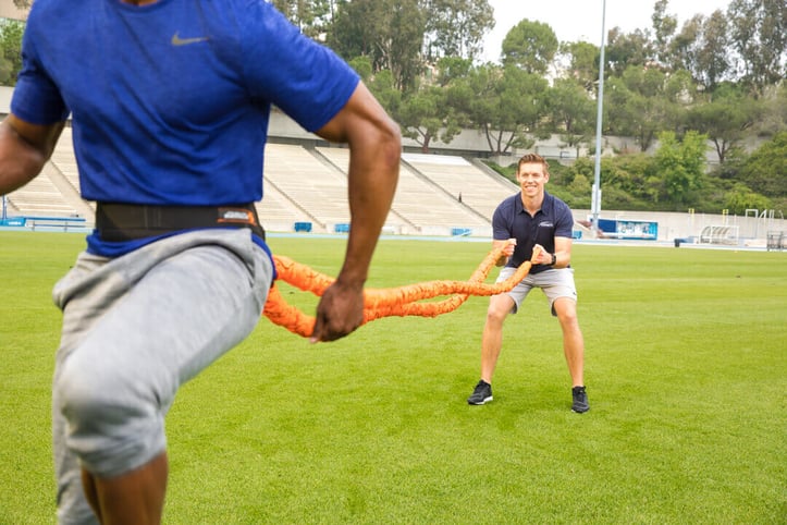 Trainer using ropes