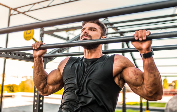 A man doing a chin up