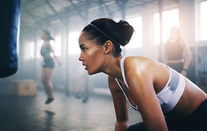 woman working out in gym