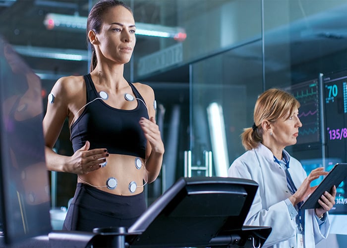 lady running on treadmill